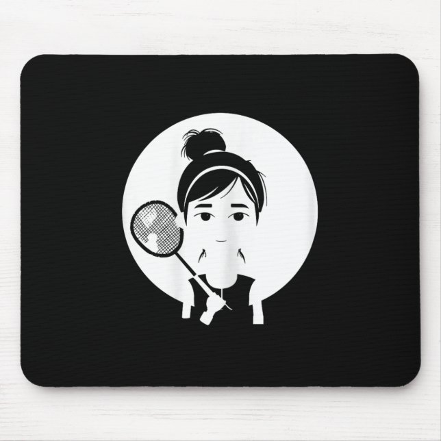Mousepad Jogador De Churrasco Para Raparigas De Badminton (Frente)