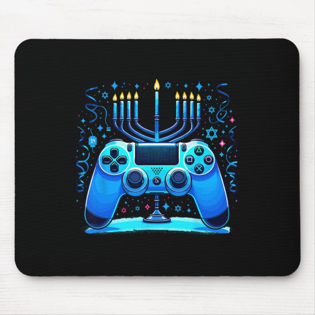Mousepad Jogador de Console de Vídeo Game Judaico Hanukkah  (Frente)