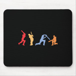 Mousepad Jogador de Críquete Silhueta Críquete Retro Esport