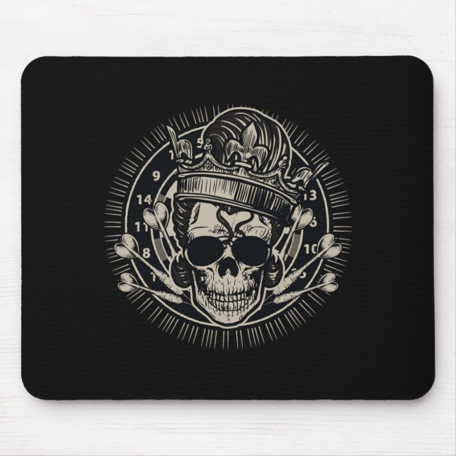 Mousepad Jogador de dardos do skull Dark Arrow Dartboard (Frente)