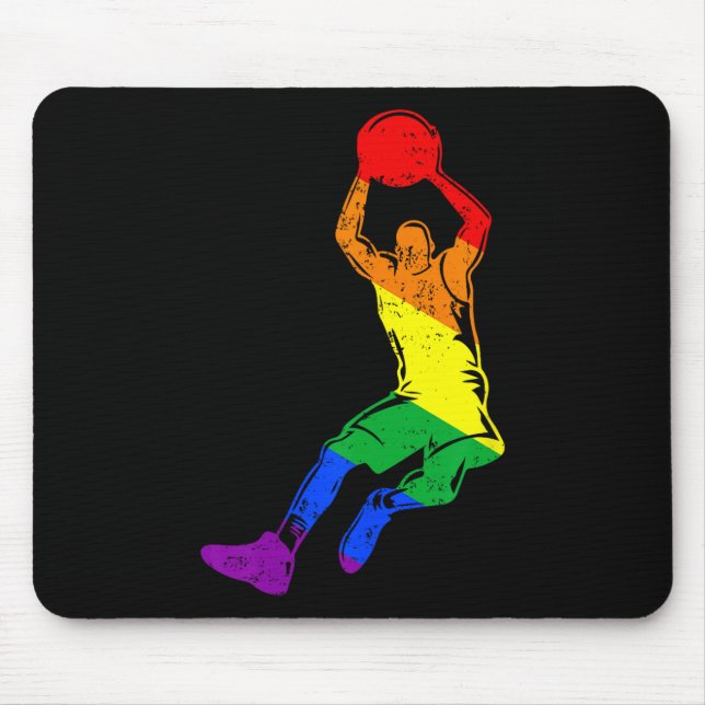 Mousepad Jogador de Esqueleto Engraçado Bandeira Arco-Íris  (Frente)