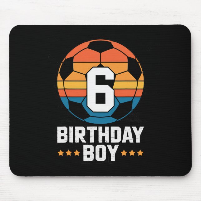 Mousepad Jogador de Futebol de 6 Anos 6º Aniversário Para M (Frente)