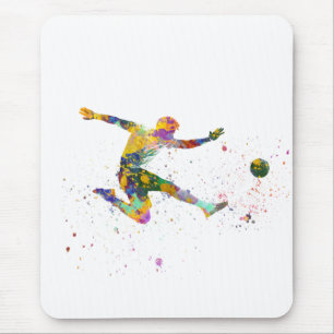 Mousepad Jogador de futebol em aquarela