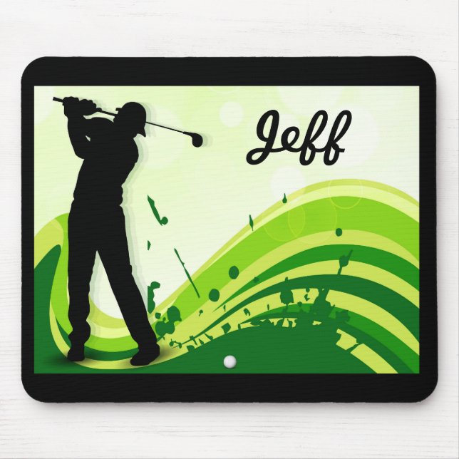 Mousepad Jogador de golfe artística (Frente)