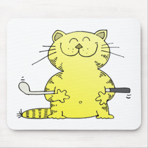 Mousepad Jogador de golfe bonito do gatinho