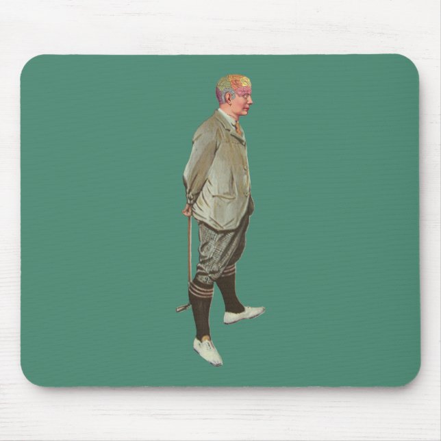 Mousepad Jogador de golfe da cabeça da frenologia do (Frente)