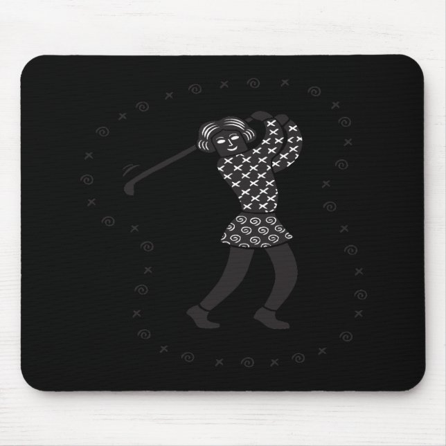 Mousepad Jogador de golfe da mulher (Frente)