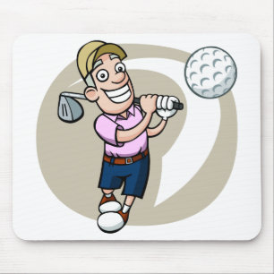 Mousepad Jogador de golfe dos desenhos animados