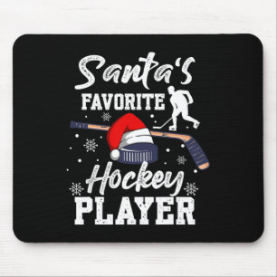 Mousepad Jogador de Hóquei Favorito do papai noel Pajama Ho