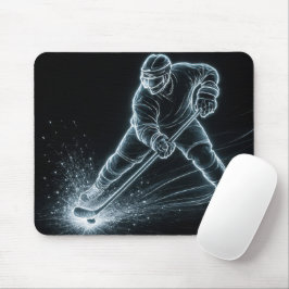Mousepad Jogador de Hóquei Neon No Gelo