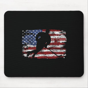 Mousepad Jogador de Hóquei no Gelo EUA Bandeira Americana 4