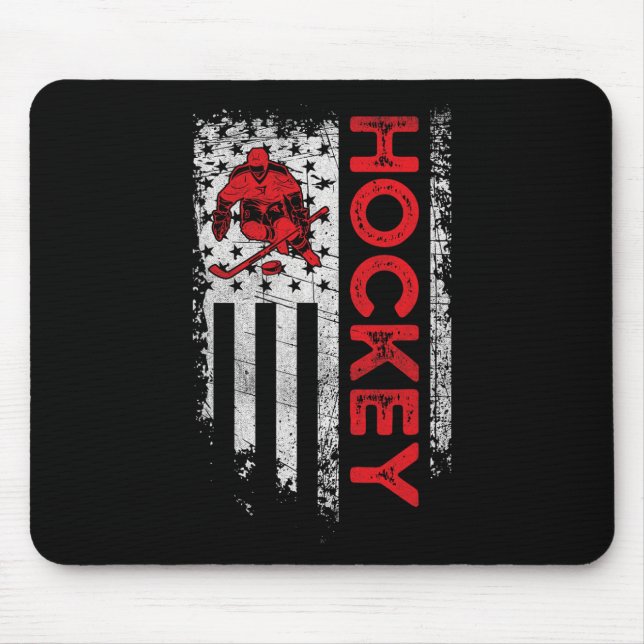 Mousepad Jogador de hóquei Patriótico dos EUA (Frente)