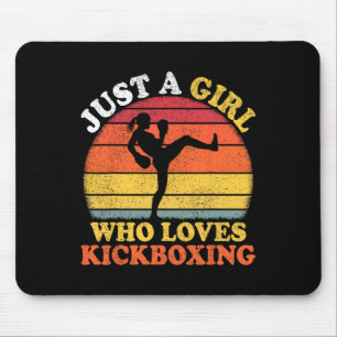 Mousepad Jogador de Kickboxing Vintage Só Uma Garota Que Am