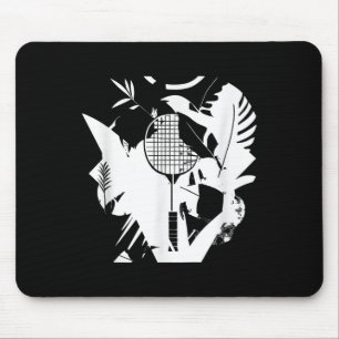 Mousepad Jogador de Peteca com Raquete de Badminton Retro