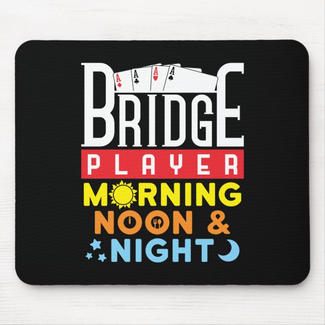 Mousepad Jogador de Ponte Engraçado Manhã Noite e Noite (Frente)