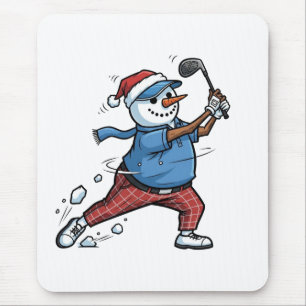 Mousepad  Jogador de Tênis Boneco de Neve Natal 2026 Feriad
