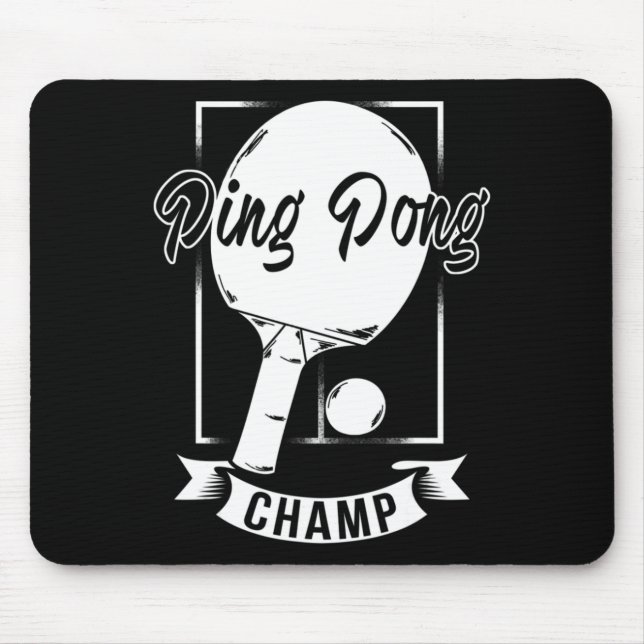 Mousepad Jogador de Tênis de Diversão Ping Pong Champ (Frente)