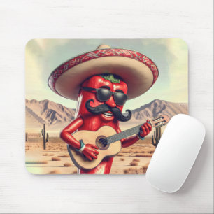 Mousepad Jogador de Violão de Pimenta Vermelha Mexicana