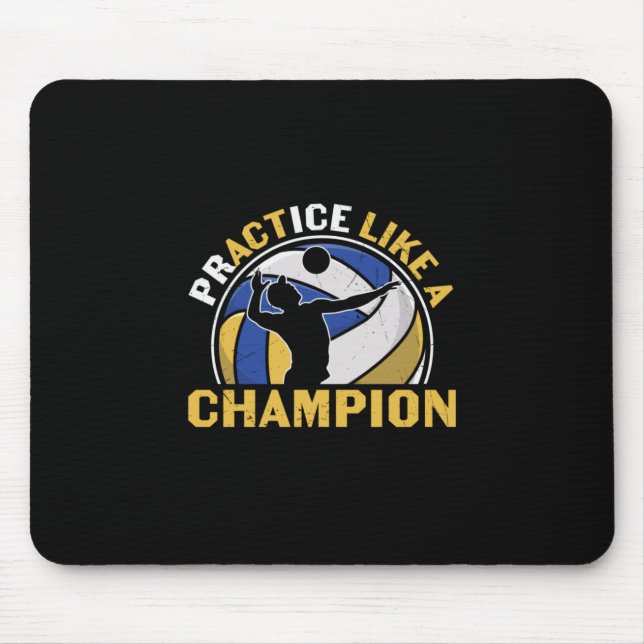 Mousepad Jogador de Voleibol | Prática Como Um Campeão (Frente)