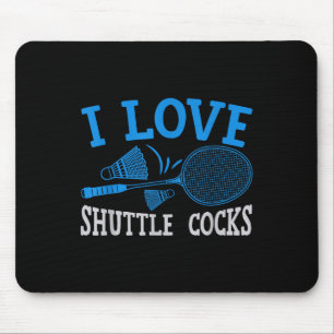 Mousepad Jogador engraçado ama piada de badminton Eu amo Sh