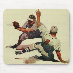 Mousepad Jogador Esportivo Vintage Baseball em Casa