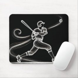 Mousepad Jogador Neon Baseball Trocando Um Bat