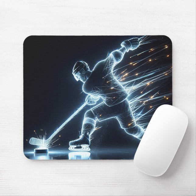 Mousepad Jogador Neon Hockey (Com mouse)