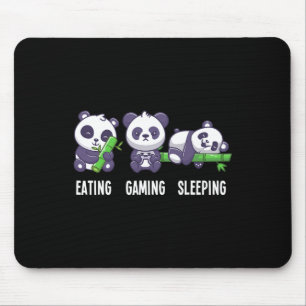 Mousepad Jogador Panda Comendo Jogos Dormindo Para Multijog