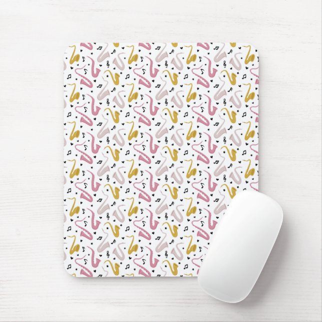 Mousepad Jogador saxofone músico Jazz (Com mouse)