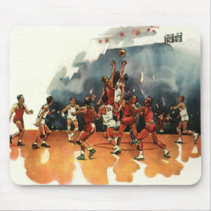 Mousepad Jogadores de basquete de futebol do Vintage Sports