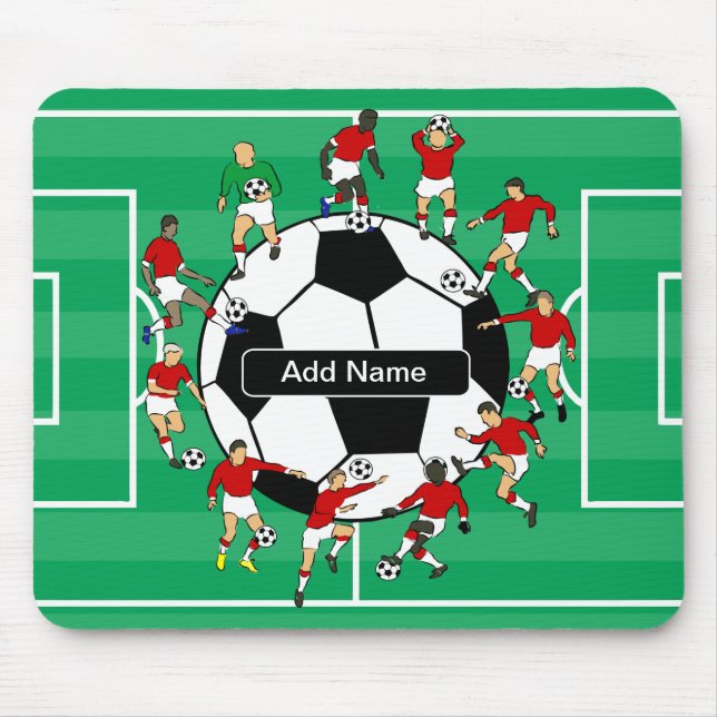 Mousepad Jogadores e bola de futebol personalizados (Frente)