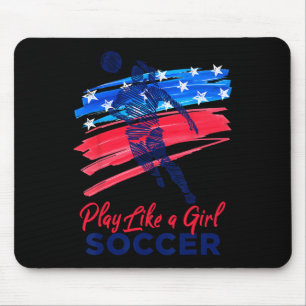 Mousepad Jogar Como Uma Menina Futebol Esporte Crianças Men