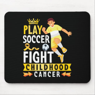 Mousepad Jogar Futebol Contra o Câncer Infantil Fita Dourad