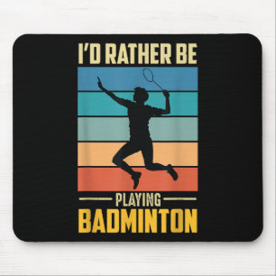 Mousepad Jogar Jogo de Jogador de Badminton Retro Peteca de