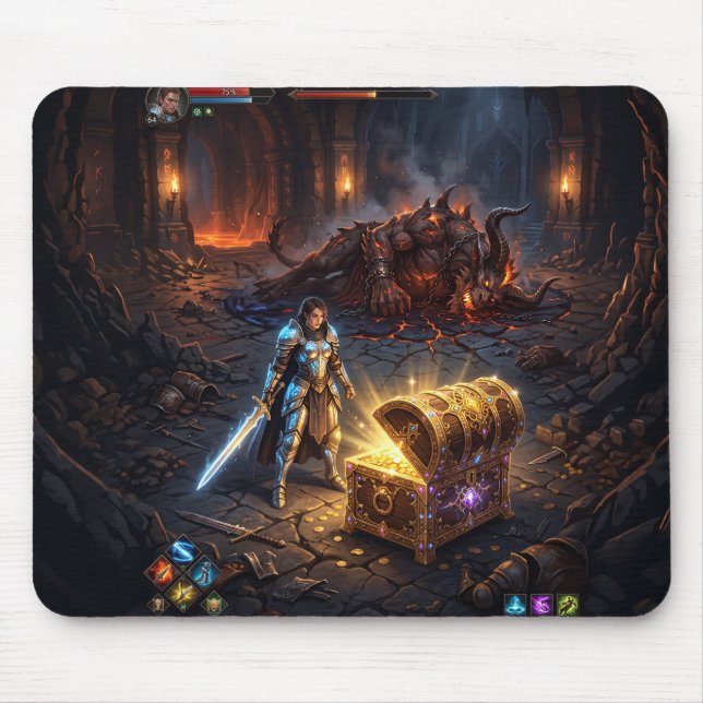 Mousepad JOGATINA: Cofre do Combate Contra o Chefe (Frente)