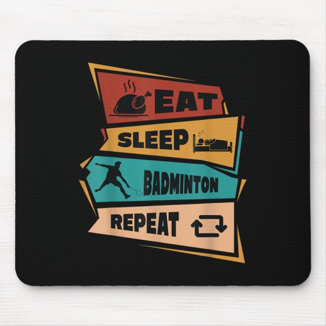 Mousepad Jogo Badminton Repetit Shuttle Retro Badminton Pla (Frente)