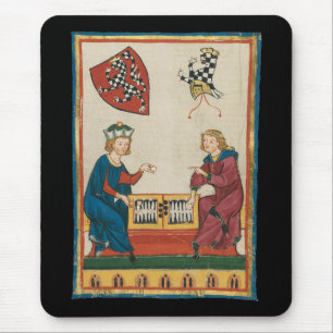 Mousepad Jogo Contra Gamão, Arte Medieval do Século 14