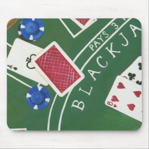 Mousepad Jogo de Blackjack com Chips por Chariklia Zarris