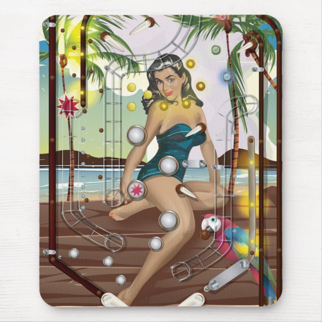 Mousepad Jogo de máquina de pinball vintage (Frente)