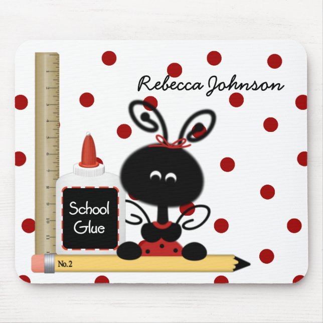 Mousepad Jogo de Mouse Ladybug e de Suprimentos Escolares d (Frente)