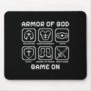 Mousepad Jogo de Vídeo Cristão Armado de Deus Pixel Faith