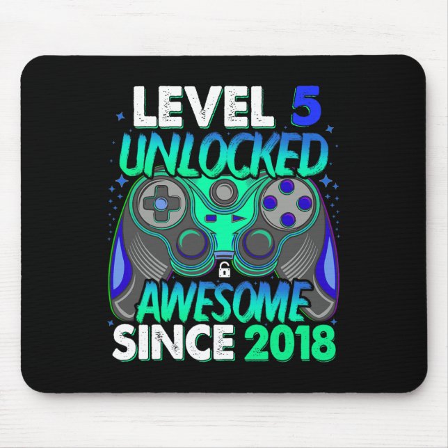 Mousepad Jogo De Vídeo Desbloqueado Do Nível 5, 5 Bi (Frente)
