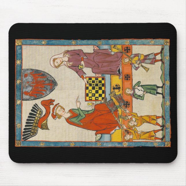 Mousepad Jogo de Xadrez Codex Manesse Século XIV (Frente)