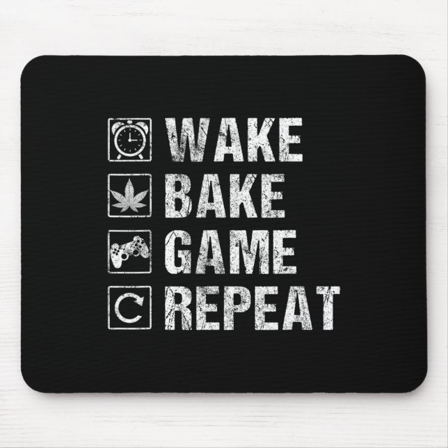 Mousepad Jogo do acordar Jogo Repetir Jogo Vídeo Jogo Fumar (Frente)
