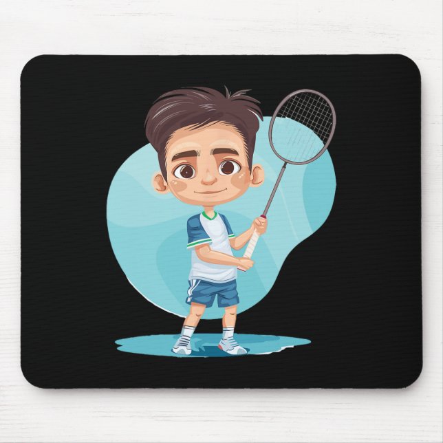 Mousepad Jogo Do Jogador De Badminton Para Rapazes (Frente)