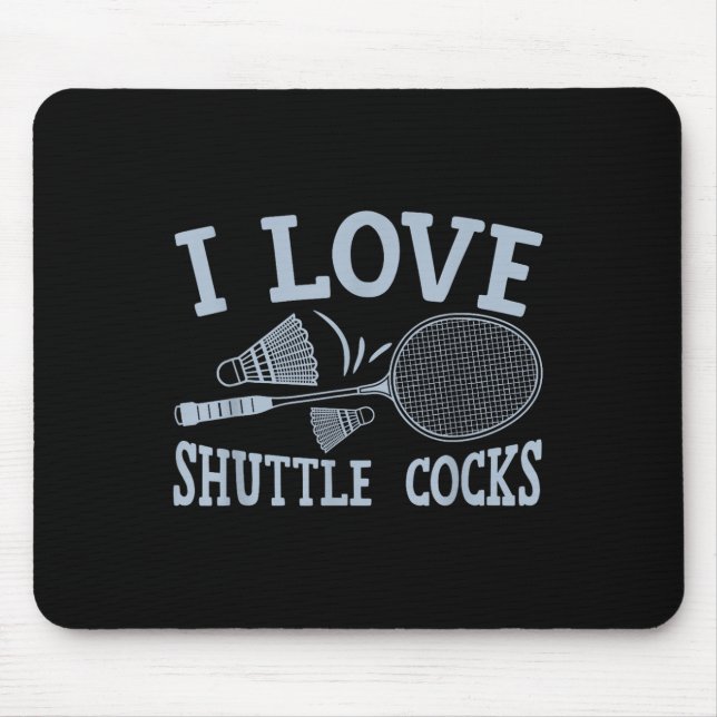 Mousepad Jogo engraçado de partida de jogador de badminton  (Frente)