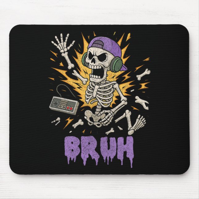 Mousepad Jogo Engraçado Skeleton Jovens Jovens Jovens Jogos (Frente)