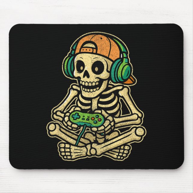 Mousepad Jogo Engraçado Skeleton Jovens Jovens Jovens Jogos (Frente)