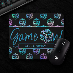 Mousepad Jogo Holograma D20 Ativado Iniciativa Roll de RP