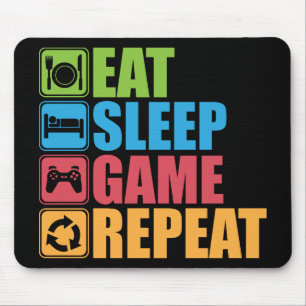 Mousepad Jogos - Coma, Dorme, Jogo, Repita - Jogador, Engra